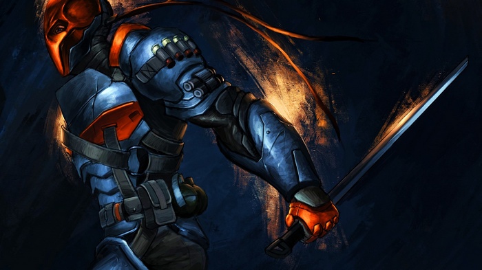 Deathstroke holding a sword, digital art