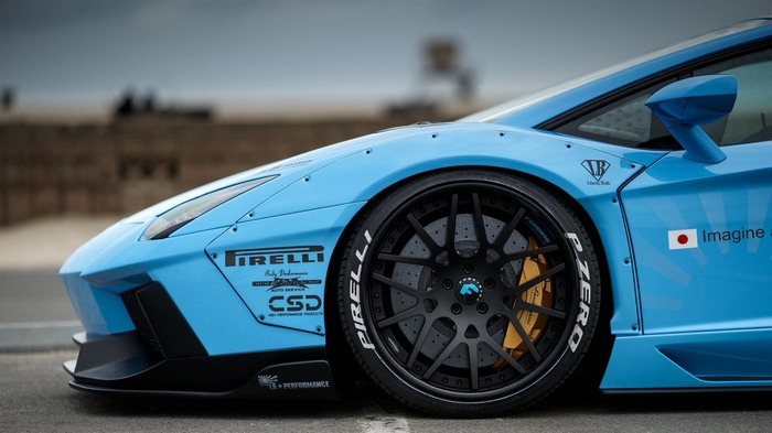 Liberty Walk Lamborghini Aventador with Pirelli Tires