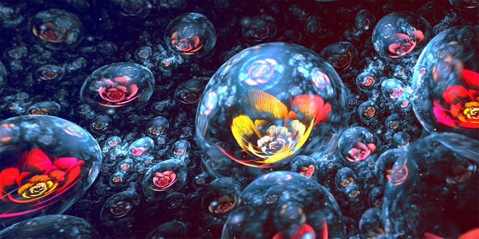 Apophysis fractal spheres with abstract flowers