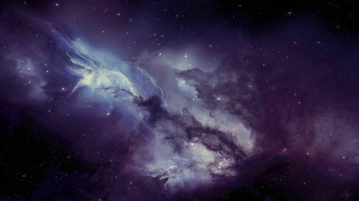 Space art by JoeyJazz featuring a nebula and stars