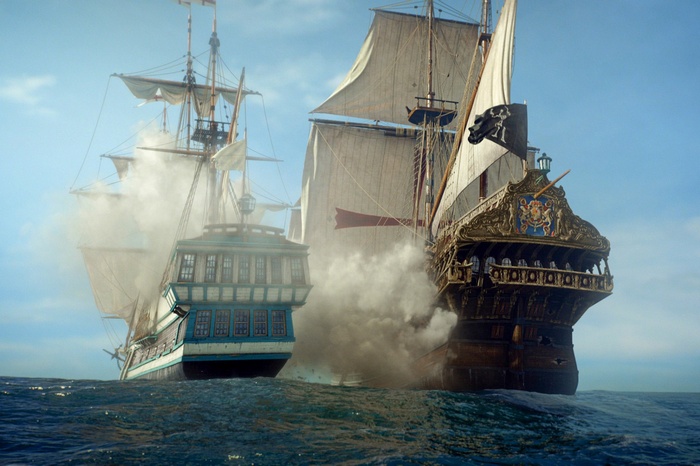 Black Sails ships in battle