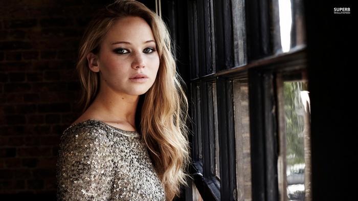 Jennifer Lawrence in a sequined top