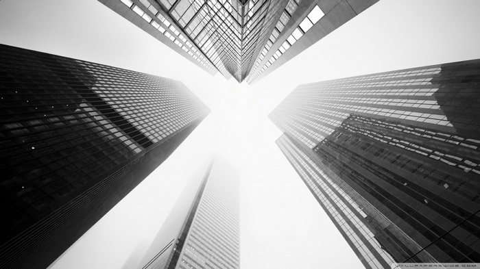 Low angle view of skyscrapers in Toronto