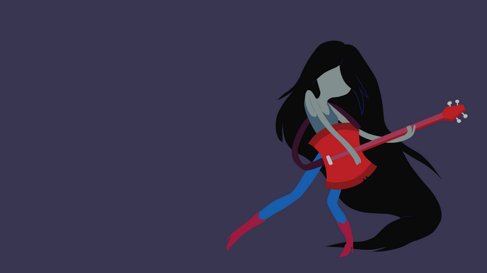 Marceline the Vampire Queen playing a red bass guitar
