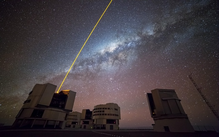 ALMA Observatory with Milky Way and Laser