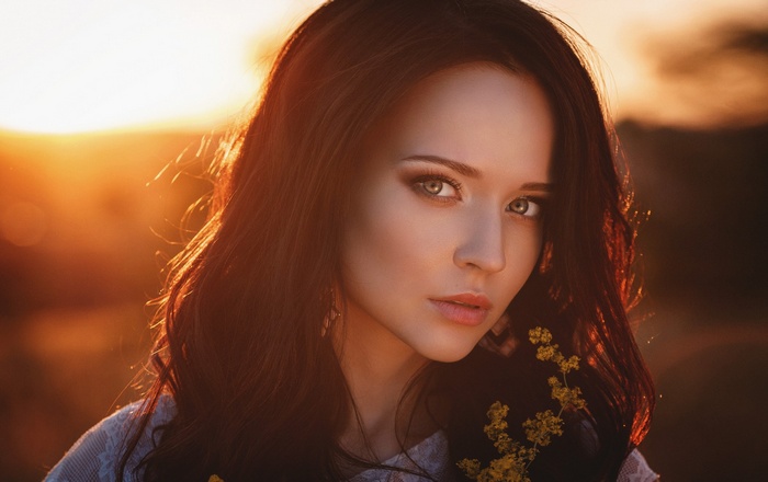 Portrait of Angelina Petrova at sunset