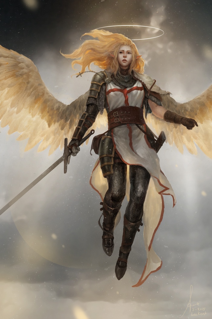 Angel Warrior with Sword and Wings