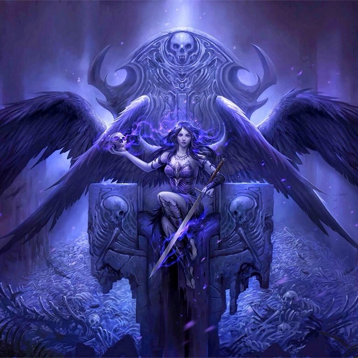 Angel of Death with Skull on Throne