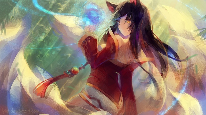 Ahri from League of Legends with magical orb