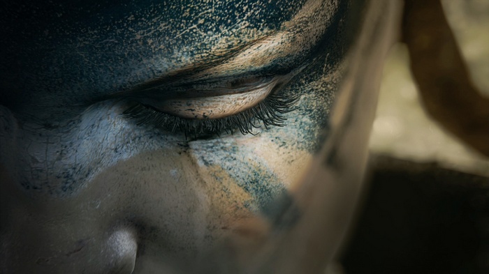 Senua from Hellblade close-up on her face