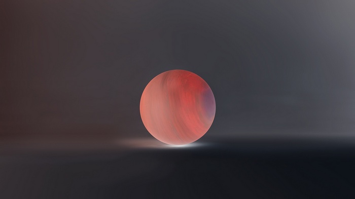 Minimalist digital art of a glowing sphere