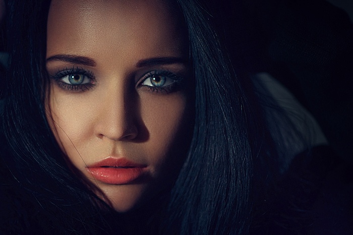 Angelina Petrova portrait with dark hair
