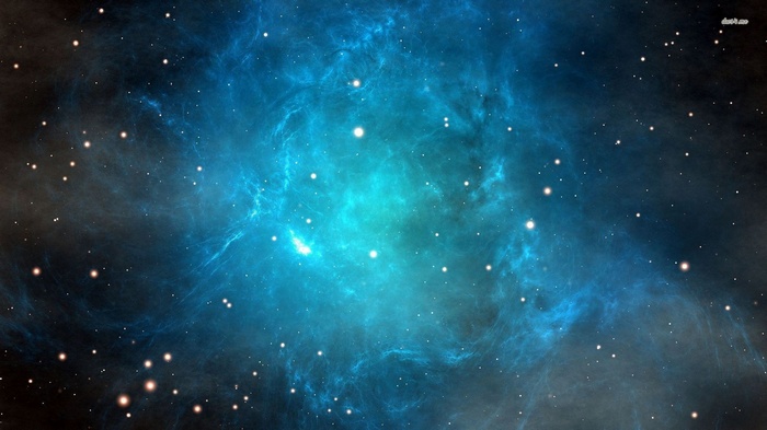 Blue and black nebula with stars