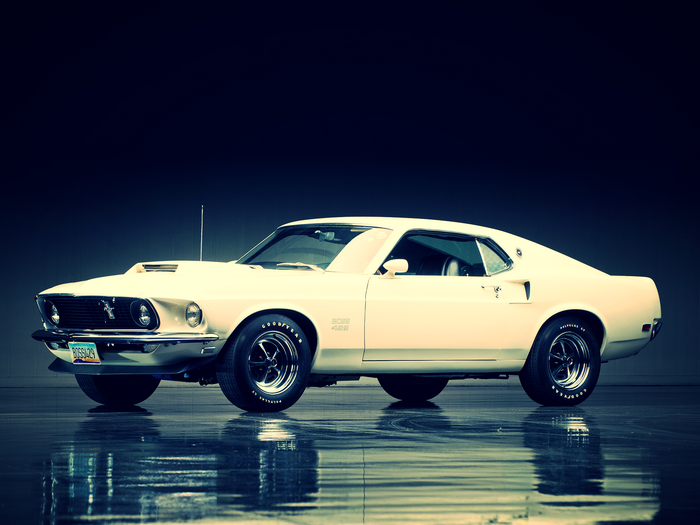 White 1969 Ford Mustang Boss 429