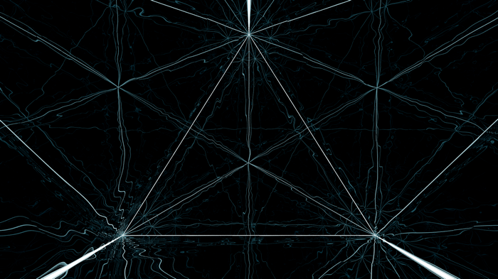 Abstract geometric pattern with blue lines on black