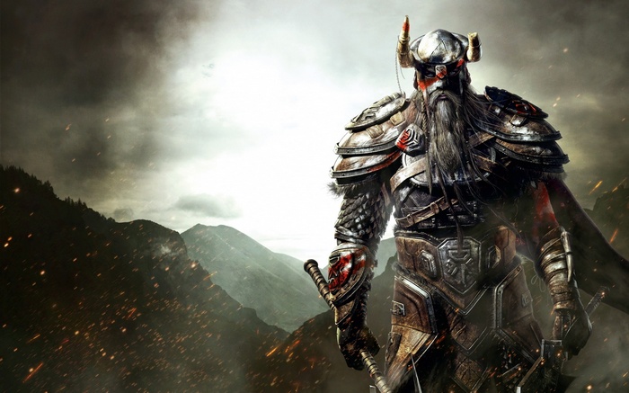 The Elder Scrolls Viking Warrior in Mountains