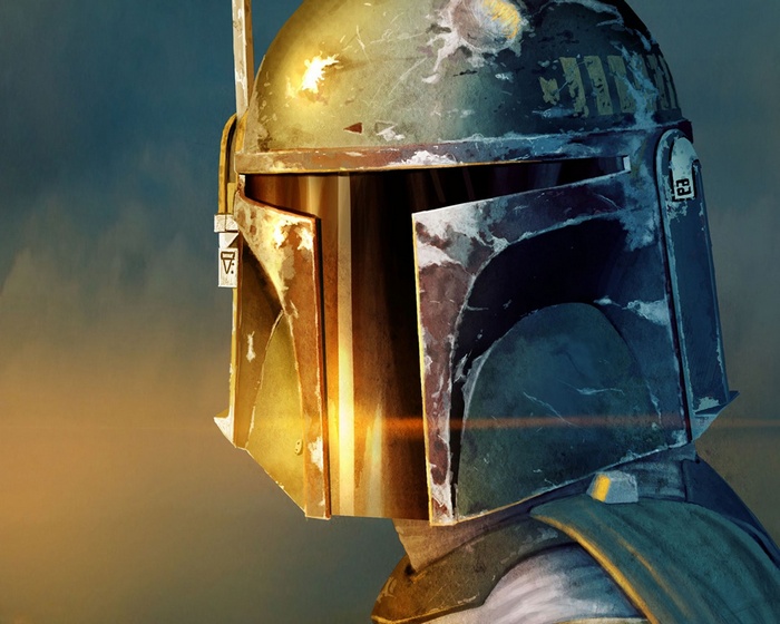 Boba Fett's helmet artwork from Star Wars