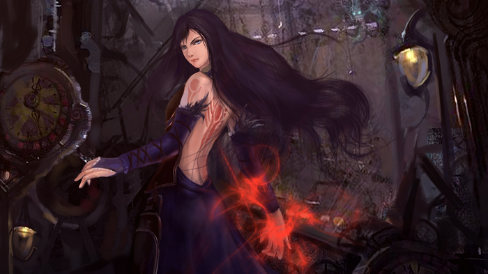 Shanoa from Castlevania: Order of Ecclesia using magic