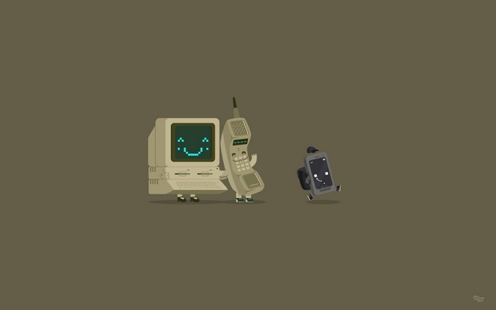 Computer, Cellphone, and Smartphone Characters