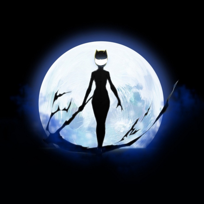 Celty Sturluson from Durarara!! in front of the moon
