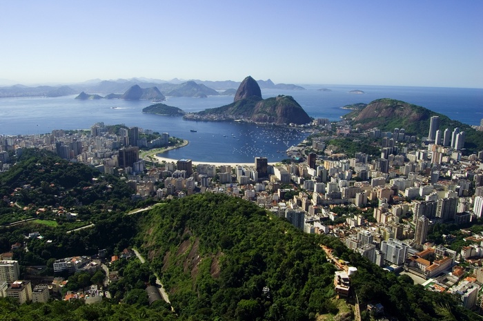 Aerial view of Rio de Janeiro with Sugarloaf Mountain