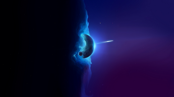 Space art with planets and nebula
