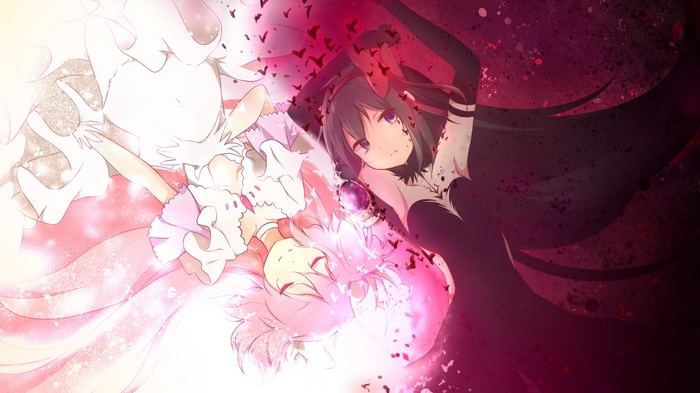 Madoka Kaname and Akuma Homura from Mahou Shoujo Madoka Magica