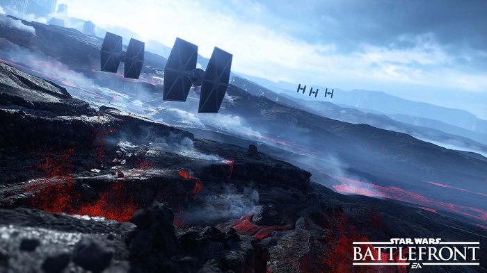 Star Wars: Battlefront TIE Fighters over Lava Planet