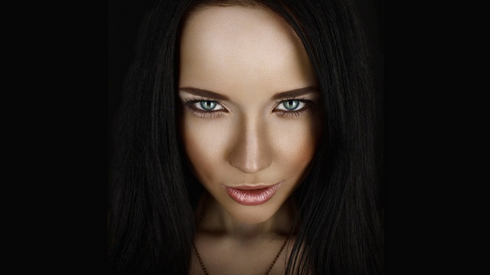 Angelina Petrova portrait with black hair