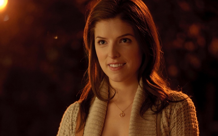 smiling, actress, celebrity, Anna Kendrick, women, auburn hair, white sweater