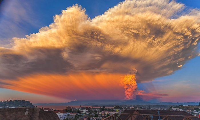 eruptions, sunset, nature, volcano, Chile, ash, landscape, smoke, Calbuco Volcano