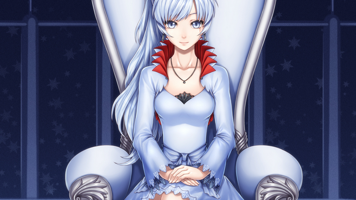 Weiss Schnee sitting on a throne