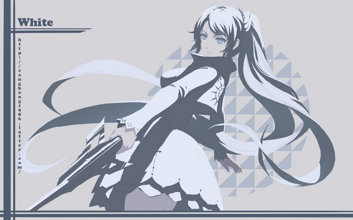 Weiss Schnee from RWBY holding a weapon