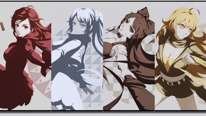 RWBY Characters: Ruby, Weiss, Blake, and Yang