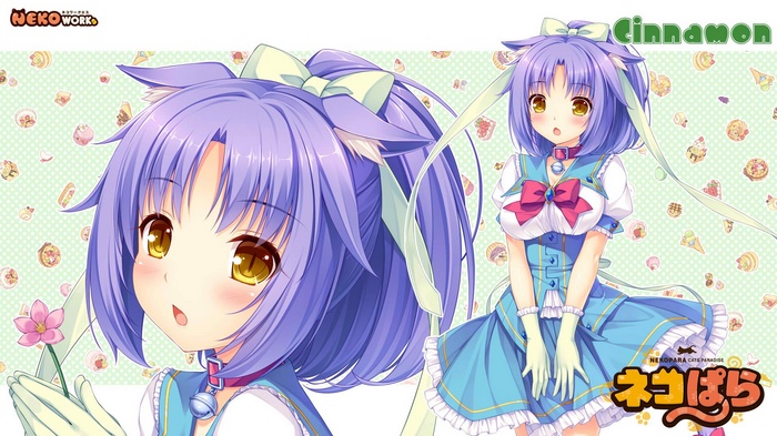 Cinnamon from Neko Para holding a flower