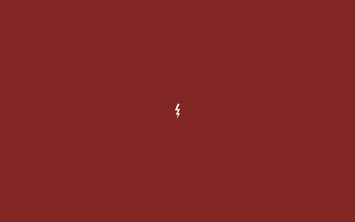 Minimalist lightning bolt on a red background