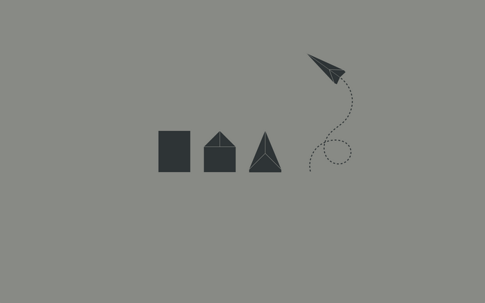 Minimalist origami paper plane transformation