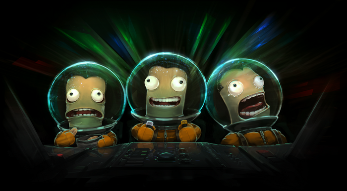 Kerbal Space Program astronauts in a cockpit