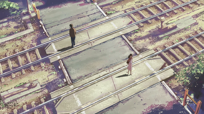 5 Centimeters Per Second train tracks crossing