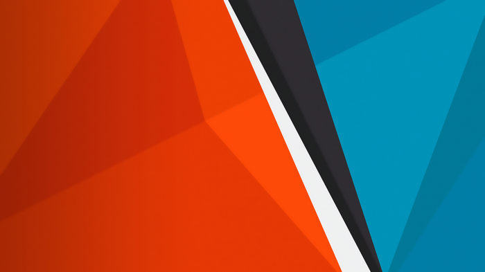 Geometric shapes with orange and blue colors