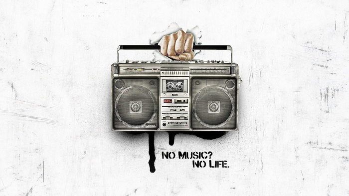 Sharp GF-777 Boombox with Fist Breaking Through Wall