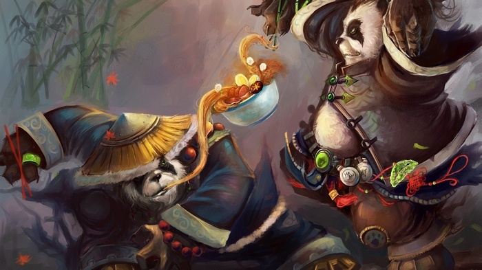 World of Warcraft Pandaren Warriors with Noodles