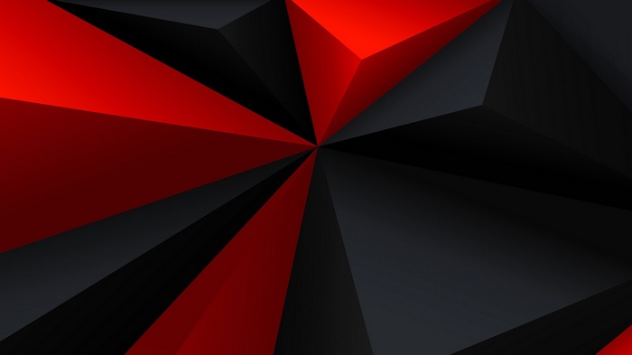 Abstract red and black low poly geometric design