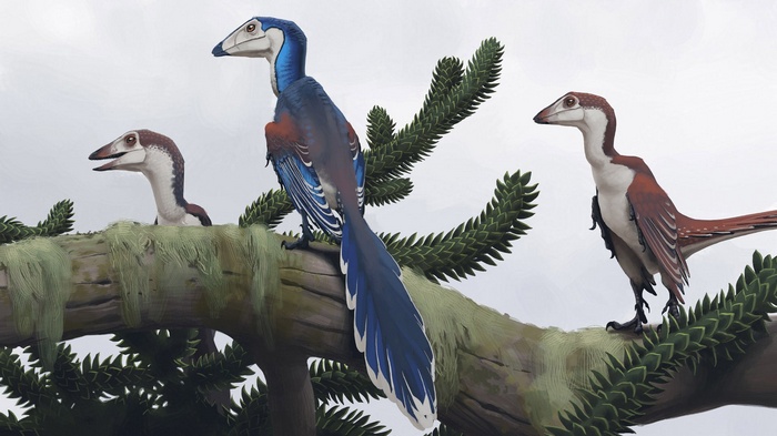 Simon Stålenhag's dinosaurs on a tree branch
