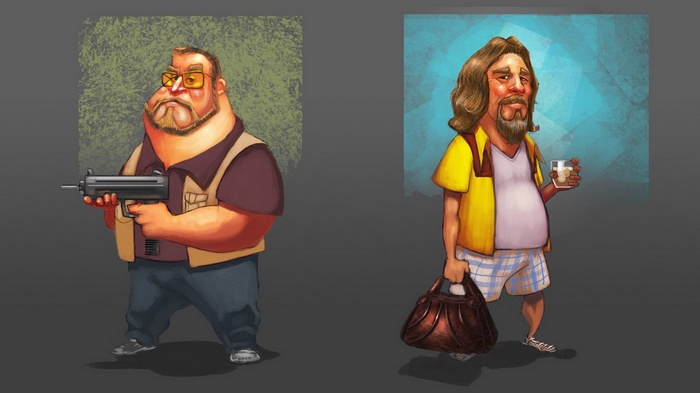 Walter Sobchak and The Dude from The Big Lebowski