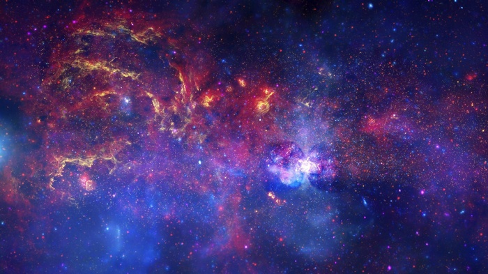 Vast colorful nebula in deep space