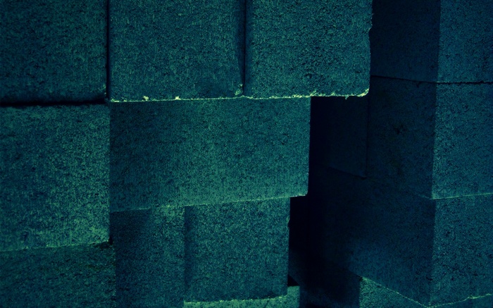 Stack of blue bricks