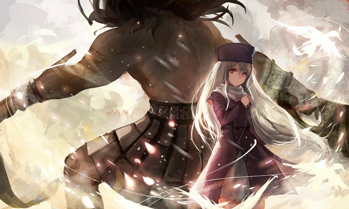 Illyasviel von Einzbern and Berserker from Fate/Stay Night
