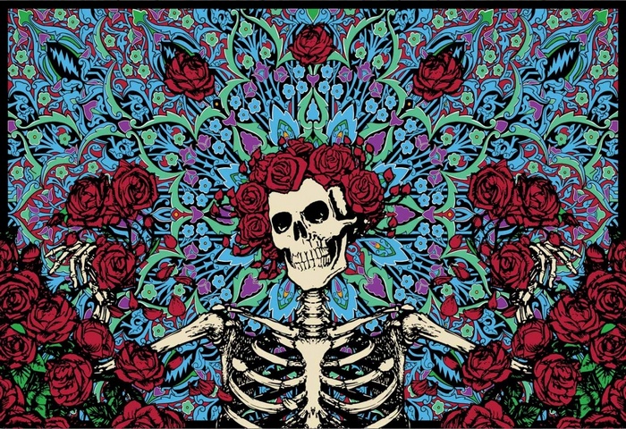 Grateful Dead Skeleton with Roses