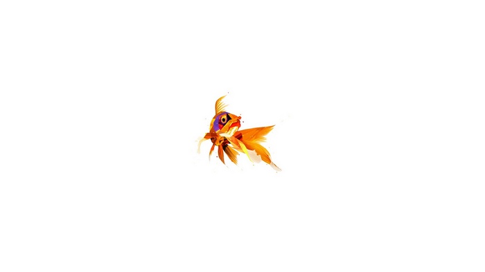 Low poly gold fish digital art